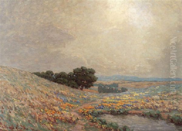 California Wild Flowers Oil Painting by Granville S. Redmond