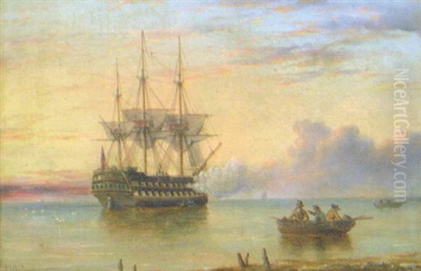 The Evening Gun Oil Painting by Henry Redmore