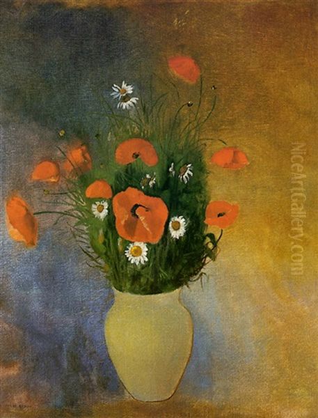 Coquelicots Et Marguerites Oil Painting by Odilon Redon