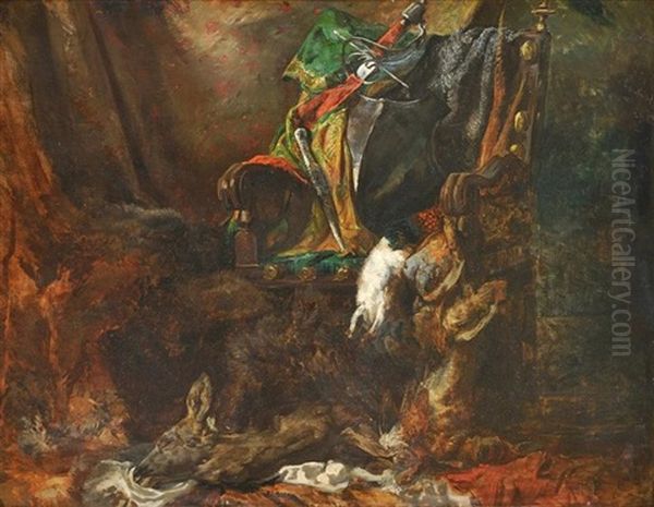 Nature Morte Au Fauteuil Avec Draperie (sketch) Oil Painting by Regnault Henri