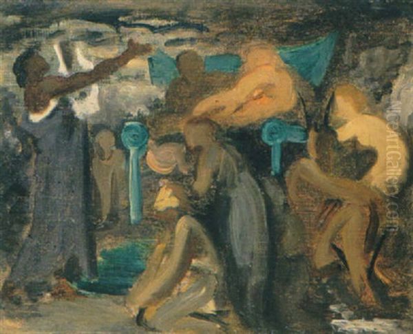 Orpheus Fordert Eurydike Zuruck Oil Painting by Regnault Henri