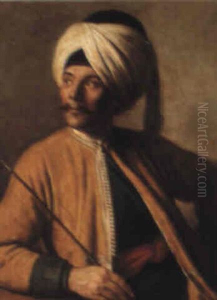 A Turkish Pipesmoker Oil Painting by Regnault Henri
