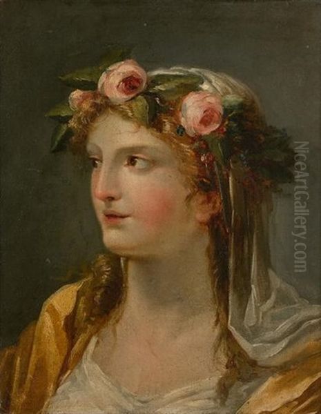 Tete De Vestale Oil Painting by Jean-Baptiste Regnault
