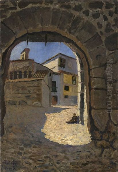Toledo, 1882 (arco De Valmardon) Oil Painting by Dario de Regoyos y Valdes