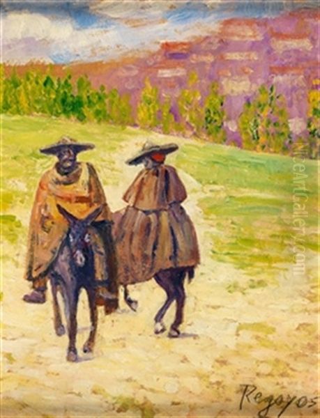 Segovianos Oil Painting by Dario de Regoyos y Valdes