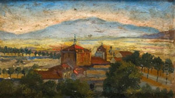 Atardecer En Castilla Oil Painting by Dario de Regoyos y Valdes
