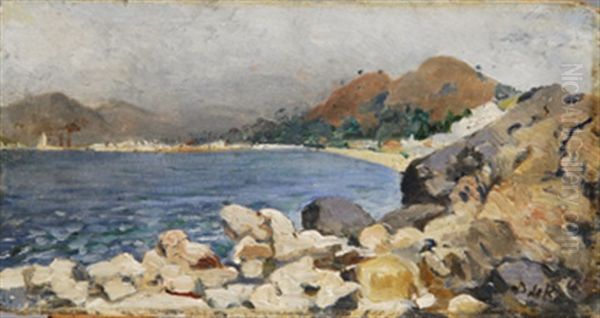 Vista Costera Oil Painting by Dario de Regoyos y Valdes