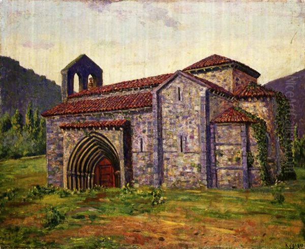 San Antolin De Bedon, Asturias Oil Painting by Dario de Regoyos y Valdes