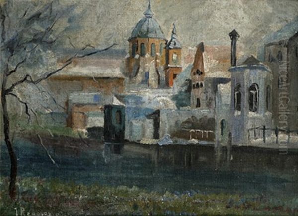 View Of Notre Dame From The Riverbank Oil Painting by Dario de Regoyos y Valdes