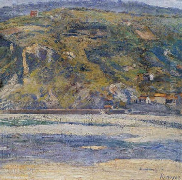 La Playa De Gros Oil Painting by Dario de Regoyos y Valdes