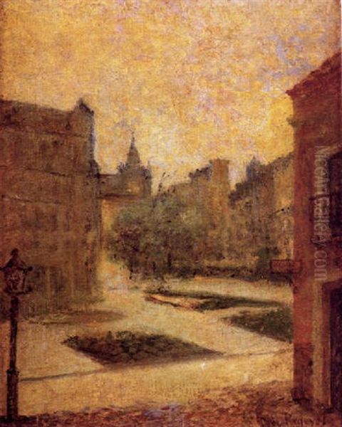 Plaza De Bilbao Oil Painting by Dario de Regoyos y Valdes