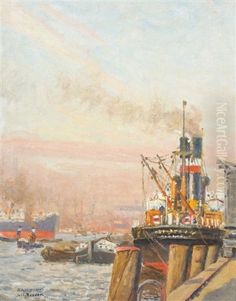 Hamburg Oil Painting by Julius Christian Rehder