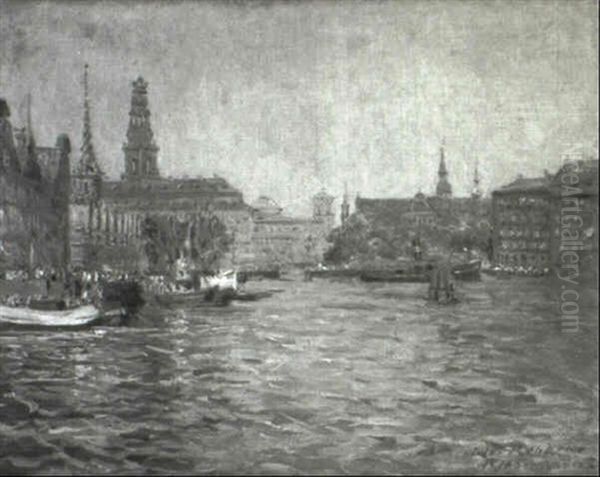 Kopenhagen Oil Painting by Julius Christian Rehder