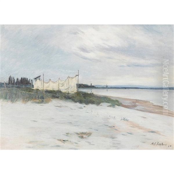 Sandstrand Mit Fischernetzen Oil Painting by Alfred Rehfous