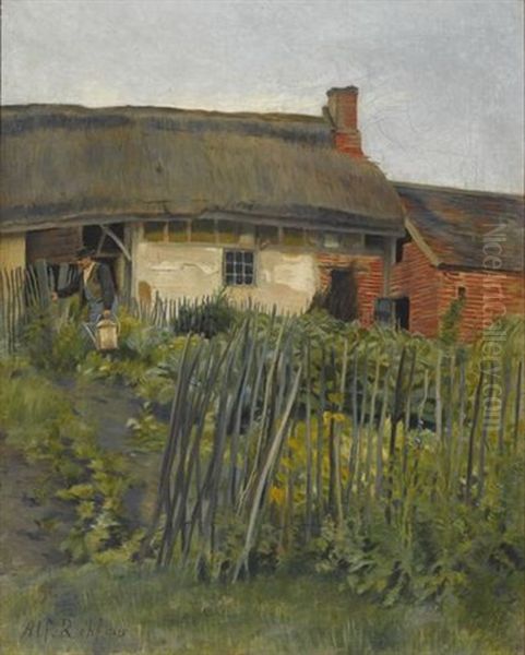 Gartenpartie Vor Einem Bauernhaus Oil Painting by Alfred Rehfous
