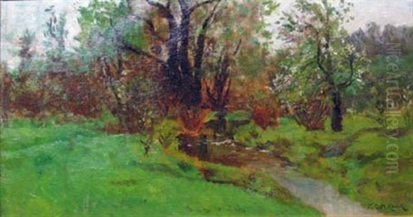 Spring Landscape Oil Painting by Frank Knox Morton Rehn
