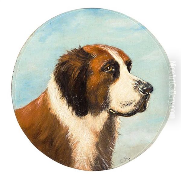 Portrait Eines Sennenhundes Oil Painting by Carl Reichert