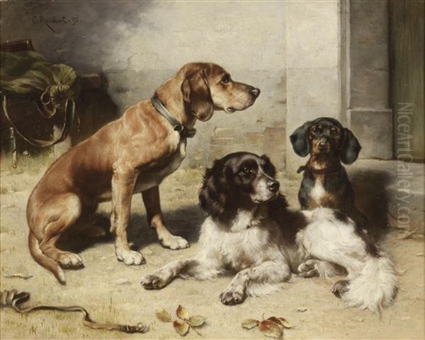 Nach Der Jagd Oil Painting by Carl Reichert