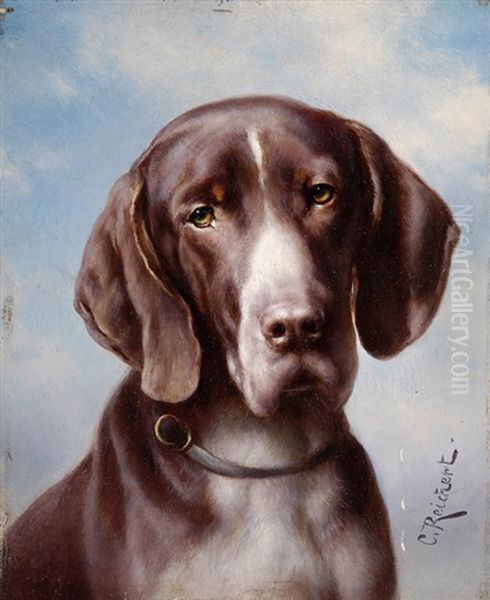 Munsterlander Oil Painting by Carl Reichert