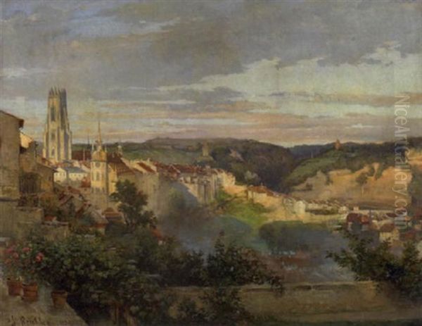 A View Of Freiburg, Switzerland Oil Painting by Jean-Joseph Reichlen
