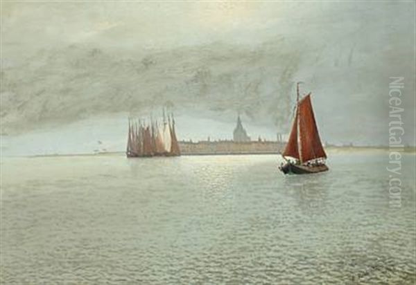 Coastal Scenery At Schelde, Holland Oil Painting by Alexander Reich-Staffelstein