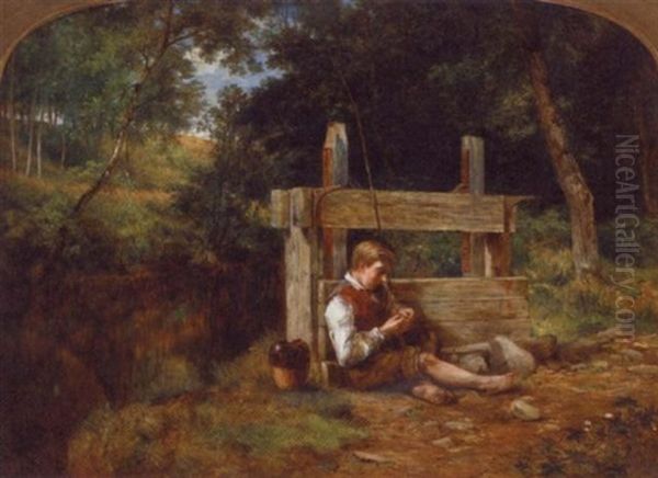 Baiting The Line Oil Painting by George, Sir Reid