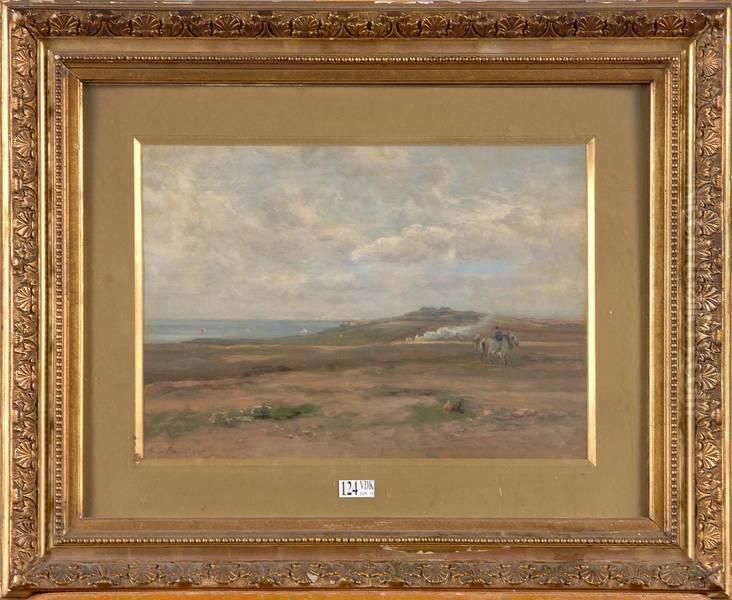 Cavalier En Bord De Mer Oil Painting by Henri-Arthur Bonnefoy