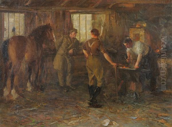 The News Of The Morning Oil Painting by George Ogilvy Reid