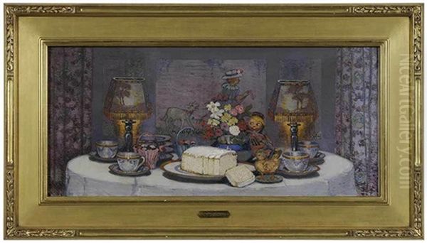 The Tea Table Oil Painting by Robert Reid
