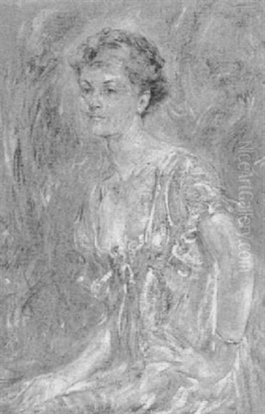 Portrait Of A Lady Oil Painting by Robert Reid