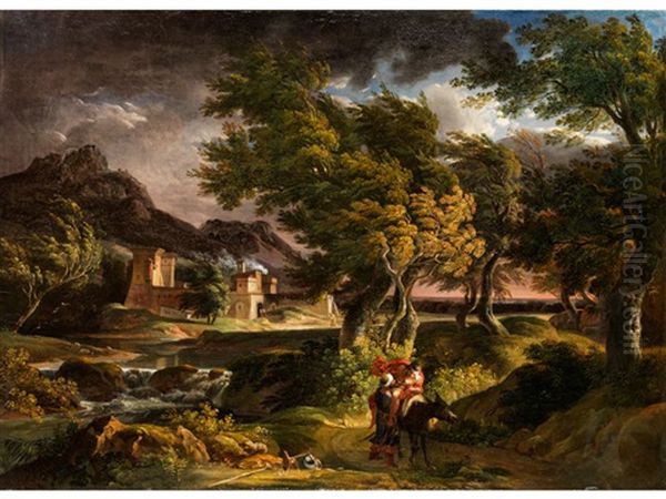 Gewittrige Landschaft Oil Painting by Johann Christian Reinhart