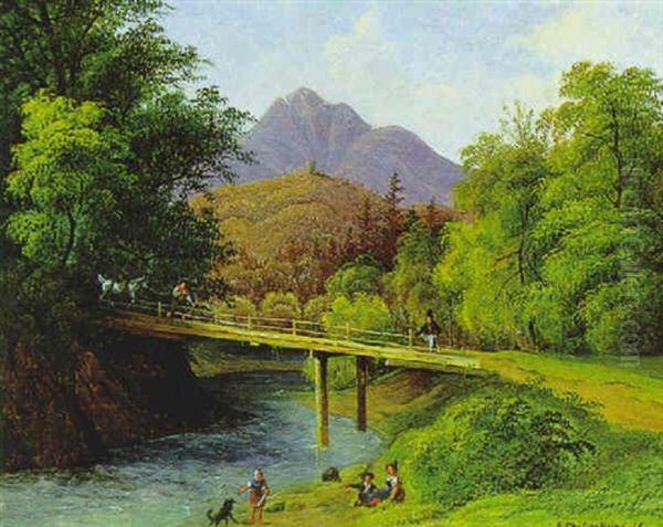 Landschaftsmotiv Mit Figurlicher Staffage Oil Painting by Friedrich Philipp Reinhold