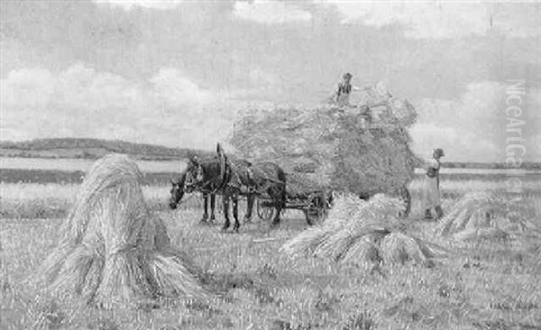 Heueinbringung Oil Painting by Hermann Reisz