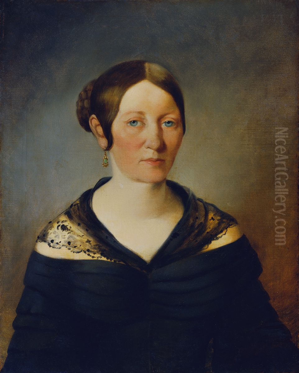 Damenportrat Oil Painting by Johann Baptist Reiter