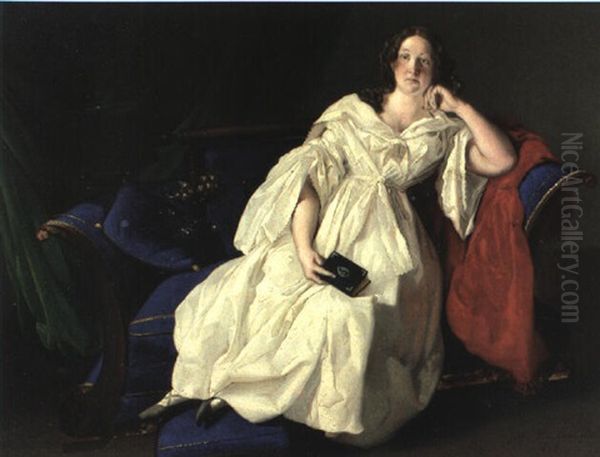 Bildnis Caroline Von Satter Oil Painting by Johann Baptist Reiter