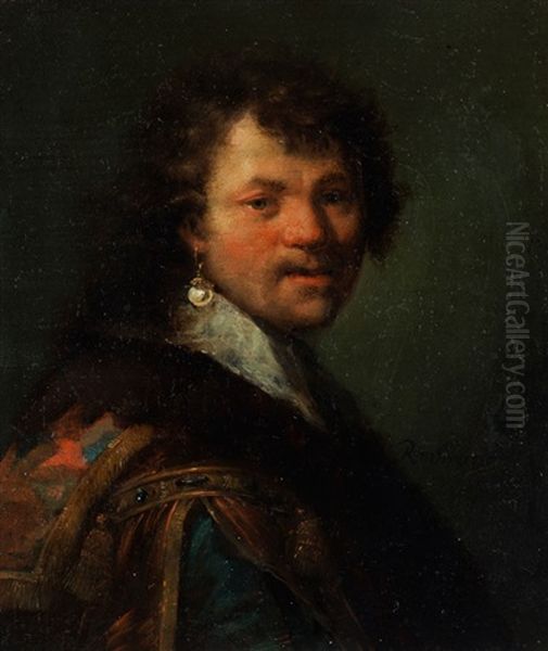 Jugendliches Selbstbildnis Rembrandts Oil Painting by Harmenszoon van Rijn Rembrandt