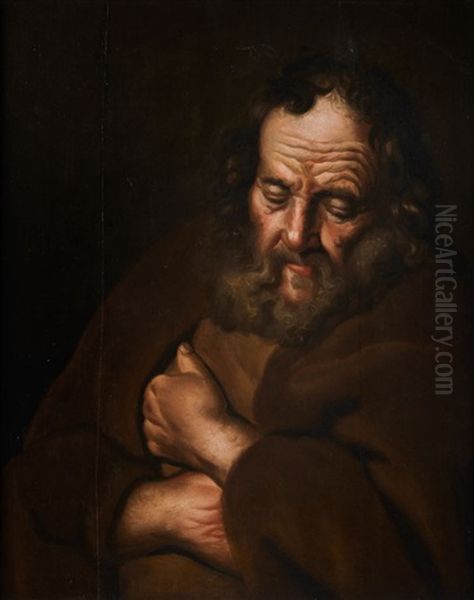 Bartiger Alter Mann In Brauner Kutte Oil Painting by Harmenszoon van Rijn Rembrandt
