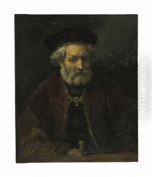 An Old Bearded Man Oil Painting by Harmenszoon van Rijn Rembrandt