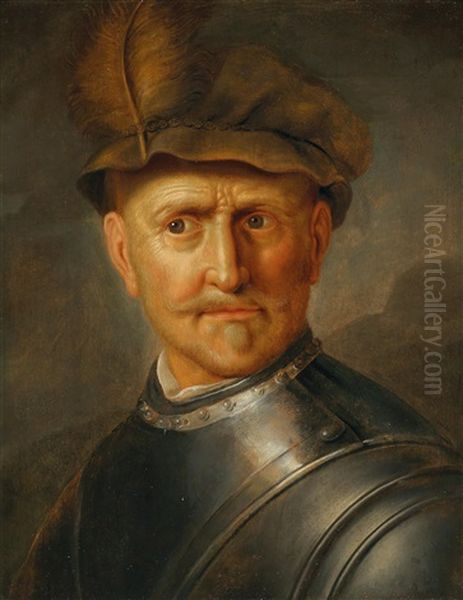 A Soldier In A Plumed Hat Oil Painting by Harmenszoon van Rijn Rembrandt