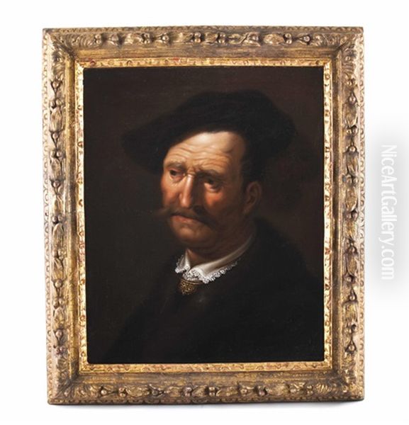 Portrat Eines Herrn Mit Kappe Oil Painting by Harmenszoon van Rijn Rembrandt