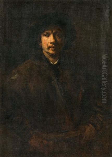 Selbstbildnis Oil Painting by Harmenszoon van Rijn Rembrandt