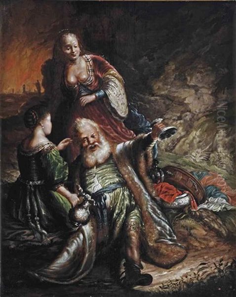 Loth And His Daughters Oil Painting by Harmenszoon van Rijn Rembrandt