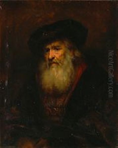 Portrait Of A Bearded Old Man Oil Painting by Harmenszoon van Rijn Rembrandt