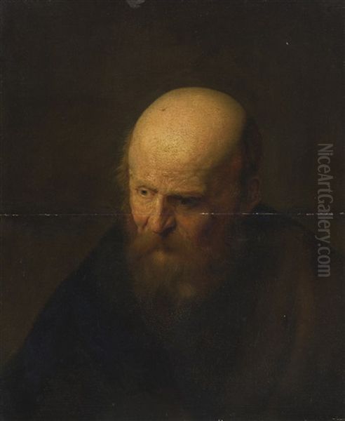 Head Of An Old Man Oil Painting by Harmenszoon van Rijn Rembrandt