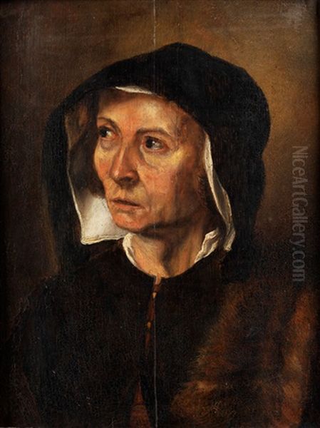 Brustbild Einer Dame Mit Haube Und Pelzstola Oil Painting by Harmenszoon van Rijn Rembrandt