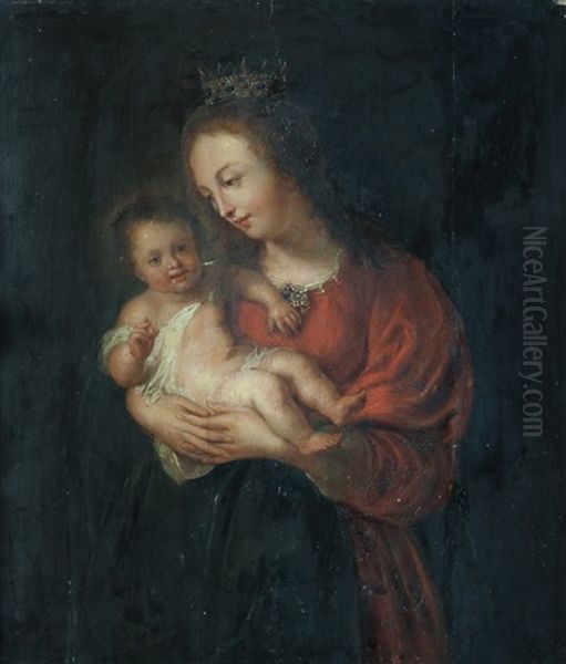 Virgen Y El Nino Oil Painting by Harmenszoon van Rijn Rembrandt