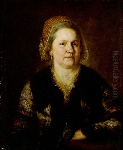 Portrait Einer Frau Mit Goldhaube Oil Painting by Harmenszoon van Rijn Rembrandt