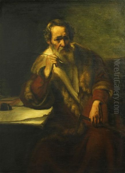 A Portrait Of A Scholar Oil Painting by Harmenszoon van Rijn Rembrandt
