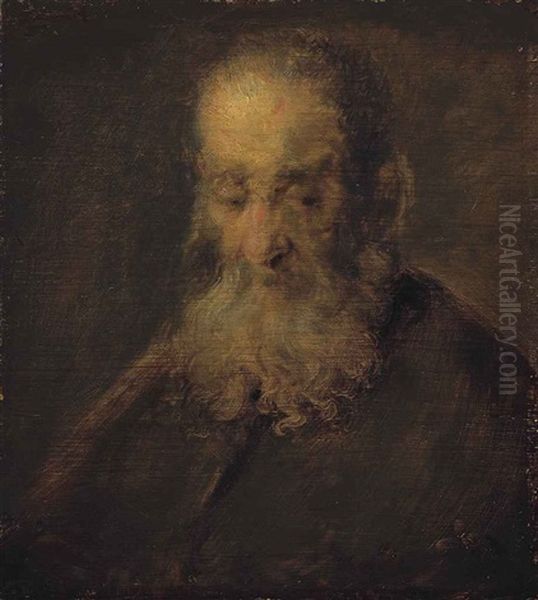 Head Of A Bearded Man Oil Painting by Harmenszoon van Rijn Rembrandt