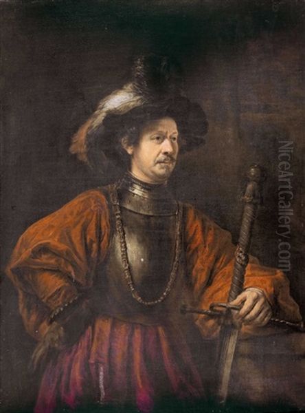 Bildnis Eines Adligen Mit Schwert Oil Painting by Harmenszoon van Rijn Rembrandt